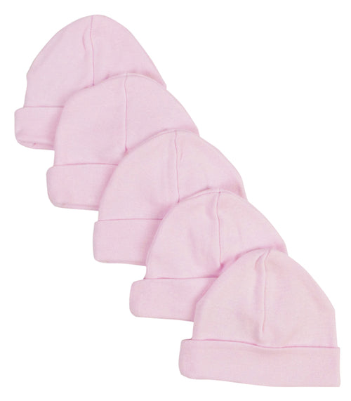 Bonnets roses pour bébé (paquet de 5)