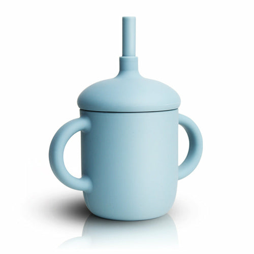 Gobelet d'apprentissage en silicone avec paille pour bébé