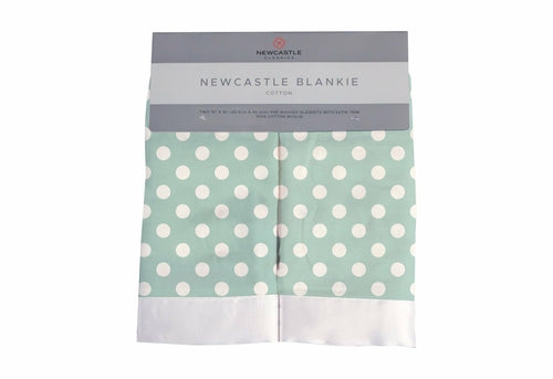 Doudou couverture en mousseline de coton à pois jade pour bébé