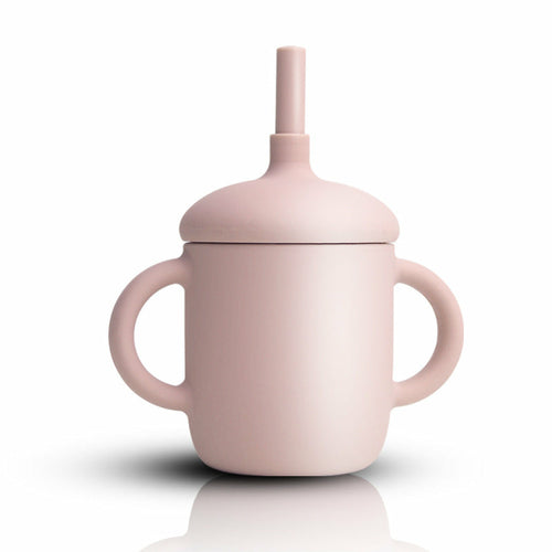 Gobelet d'apprentissage en silicone avec paille pour bébé