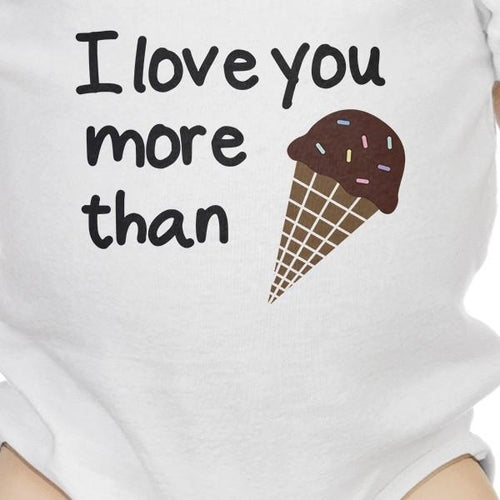 Cache-couche blanc « Dear Dad » crème glacée pour bébé – Motif rigolo