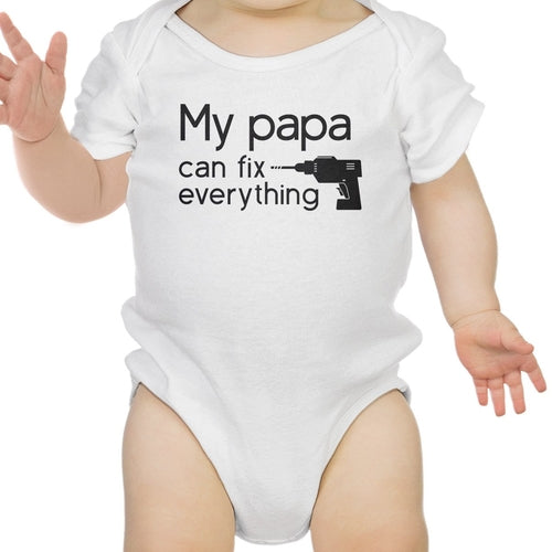 Cache-couche blanc « My Papa Fix » pour bébé – Idée cadeau