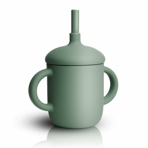 Gobelet d'apprentissage en silicone avec paille pour bébé