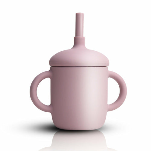 Gobelet d'apprentissage en silicone avec paille pour bébé