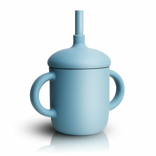 Gobelet d'apprentissage en silicone avec paille pour bébé
