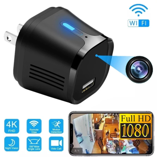 Mini caméra Wi-Fi intégrée à un chargeur USB – Vision nocturne