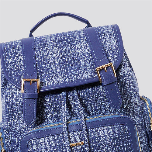 Sac à couches à dos en tweed Sunveno