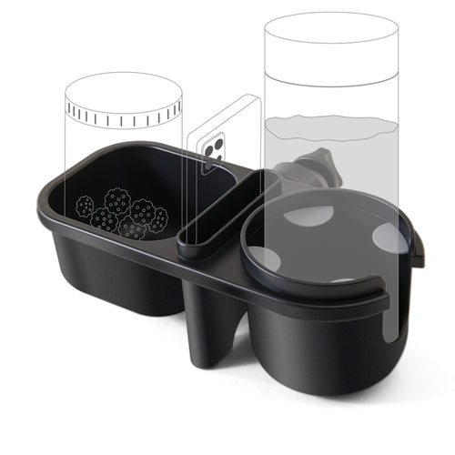Porte-gobelet 3-en-1 pour poussette avec support pour téléphone et collations
